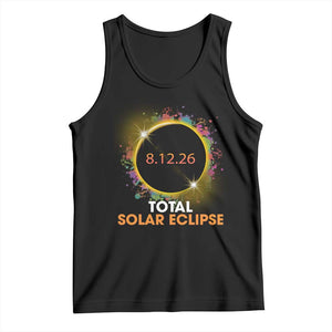 Colorful Paint Splatter 2026 Total Solar Eclipse Totality Astronomy Tank Top TS02 Black Print Your Wear