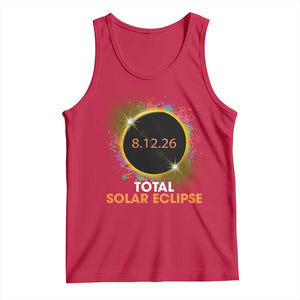 Colorful Paint Splatter 2026 Total Solar Eclipse Totality Astronomy Tank Top TS02 Red Print Your Wear