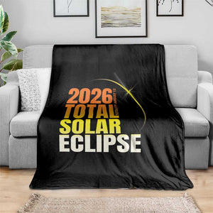 2026 Total Solar Eclipse August 12 Throw Blanket Totality Modern Space Graphic TS02 Print Your Wear