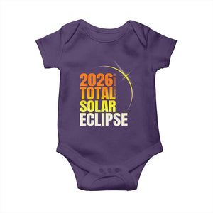 2026 Total Solar Eclipse August 12 Baby Onesie Totality Modern Space Graphic TS02 Purple Print Your Wear