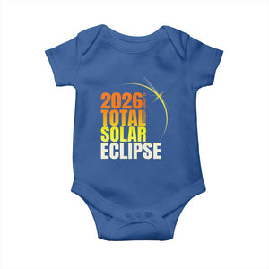 2026 Total Solar Eclipse August 12 Baby Onesie Totality Modern Space Graphic TS02 Royal Blue Print Your Wear