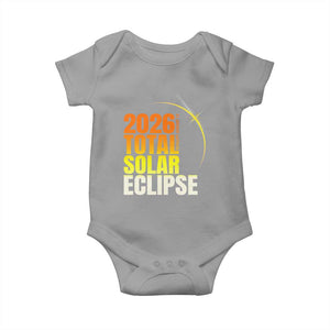 2026 Total Solar Eclipse August 12 Baby Onesie Totality Modern Space Graphic TS02 Sport Gray Print Your Wear