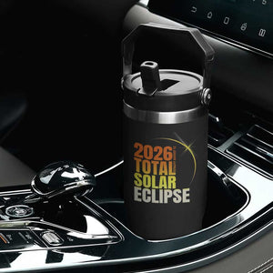 2026 Total Solar Eclipse August 12 Flip Straw Tumbler Totality Modern Space Graphic TS02 Print Your Wear