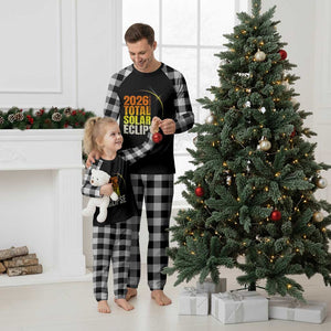 2026 Total Solar Eclipse August 12 Plaid Pajama Set Totality Modern Space Graphic TS02 White Plaid Print Your Wear