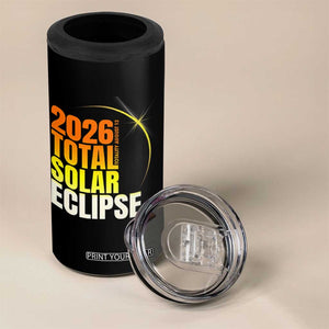 2026 Total Solar Eclipse August 12 4 in 1 Can Cooler Tumbler Totality Modern Space Graphic TS02 Print Your Wear