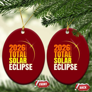 2026 Total Solar Eclipse August 12 Ceramic Ornament Totality Modern Space Graphic TS02 Print Your Wear