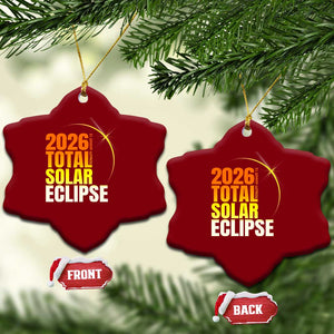 2026 Total Solar Eclipse August 12 Ceramic Ornament Totality Modern Space Graphic TS02 Print Your Wear