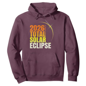 2026 Total Solar Eclipse August 12 Hoodie Totality Modern Space Graphic TS02 Maroon Print Your Wear