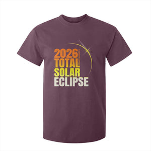2026 Total Solar Eclipse August 12 T Shirt For Kid Totality Modern Space Graphic TS02 Maroon Print Your Wear