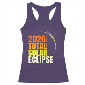 2026 Total Solar Eclipse August 12 Racerback Tank Top Totality Modern Space Graphic TS02 Purple Print Your Wear