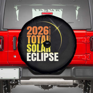 2026 Total Solar Eclipse August 12 Spare Tire Cover Totality Modern Space Graphic TS02 Black Print Your Wear