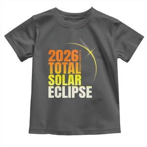 2026 Total Solar Eclipse August 12 Toddler T Shirt Totality Modern Space Graphic TS02 Dark Heather Print Your Wear