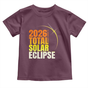 2026 Total Solar Eclipse August 12 Toddler T Shirt Totality Modern Space Graphic TS02 Maroon Print Your Wear