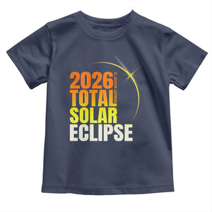 2026 Total Solar Eclipse August 12 Toddler T Shirt Totality Modern Space Graphic TS02 Navy Print Your Wear