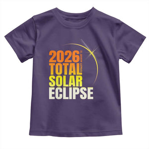 2026 Total Solar Eclipse August 12 Toddler T Shirt Totality Modern Space Graphic TS02 Purple Print Your Wear