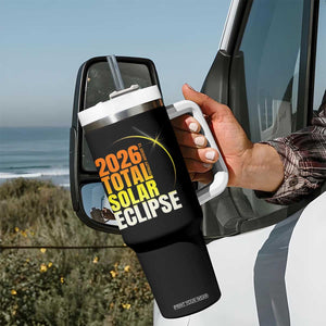 2026 Total Solar Eclipse August 12 Tumbler With Handle Totality Modern Space Graphic TS02 Print Your Wear