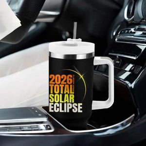 2026 Total Solar Eclipse August 12 Tumbler With Handle Totality Modern Space Graphic TS02 Print Your Wear
