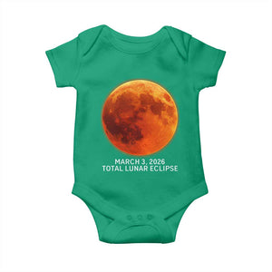 Blood Moon Total Lunar Eclipse March 3 2026 Baby Onesie Blood Moon Astronomy Souvenir Graphic TS02 Irish Green Print Your Wear