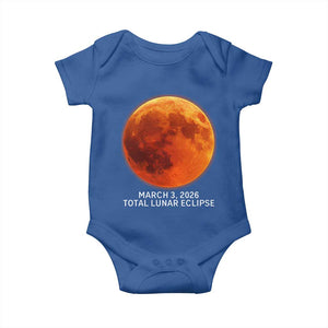 Blood Moon Total Lunar Eclipse March 3 2026 Baby Onesie Blood Moon Astronomy Souvenir Graphic TS02 Royal Blue Print Your Wear