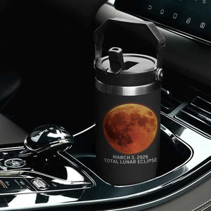 Blood Moon Total Lunar Eclipse March 3 2026 Flip Straw Tumbler Blood Moon Astronomy Souvenir Graphic TS02 Print Your Wear