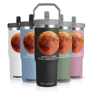 Blood Moon Total Lunar Eclipse March 3 2026 Flip Straw Tumbler Blood Moon Astronomy Souvenir Graphic TS02 Print Your Wear