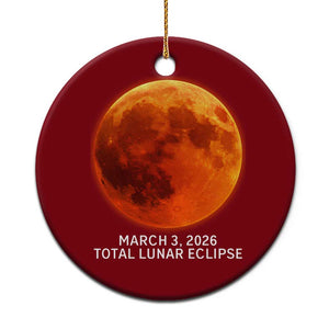 Blood Moon Total Lunar Eclipse March 3 2026 Ceramic Ornament Blood Moon Astronomy Souvenir Graphic TS02 1pc Red Print Your Wear