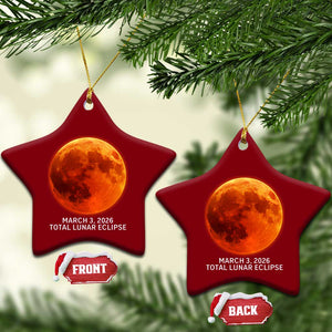 Blood Moon Total Lunar Eclipse March 3 2026 Ceramic Ornament Blood Moon Astronomy Souvenir Graphic TS02 Print Your Wear