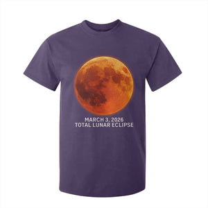 Blood Moon Total Lunar Eclipse March 3 2026 T Shirt For Kid Blood Moon Astronomy Souvenir Graphic TS02 Purple Print Your Wear