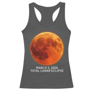 Blood Moon Total Lunar Eclipse March 3 2026 Racerback Tank Top Blood Moon Astronomy Souvenir Graphic TS02 Dark Heather Print Your Wear