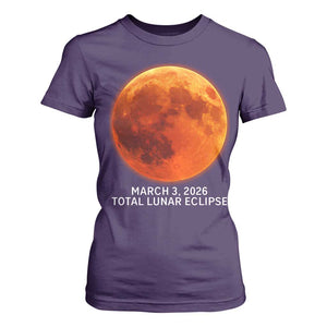 Blood Moon Total Lunar Eclipse March 3 2026 T Shirt For Women Blood Moon Astronomy Souvenir Graphic TS02 Purple Print Your Wear