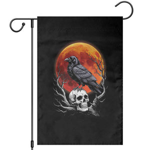 Gothic Raven on Skull Blood Moon Garden Flag Spooky Halloween Macabre Dark Art Graphic TS02 Black Print Your Wear