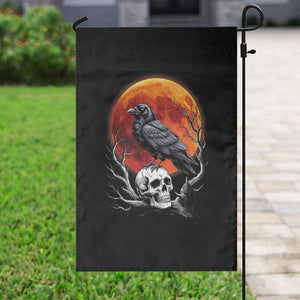 Gothic Raven on Skull Blood Moon Garden Flag Spooky Halloween Macabre Dark Art Graphic TS02 Print Your Wear