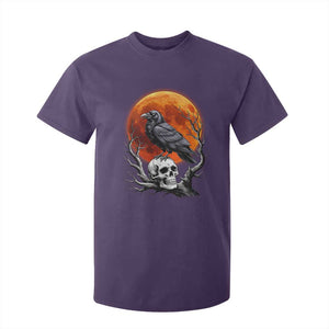 Gothic Raven on Skull Blood Moon T Shirt For Kid Spooky Halloween Macabre Dark Art Graphic TS02 Purple Print Your Wear