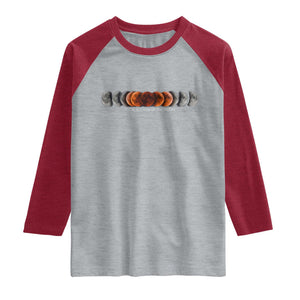 Total Eclipse of the Moon Phases Raglan Shirt Blood Moon Space Astronomy Celestial Graphic TS02 Heather Gray Heather Red Print Your Wear
