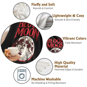 Retro Blood Moon Graphic Throw Blanket Mystic Celestial Gothic Astronomy Art TS02 Print Your Wear
