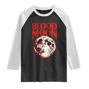 Retro Blood Moon Graphic Raglan Shirt Mystic Celestial Gothic Astronomy Art TS02 Black White Print Your Wear