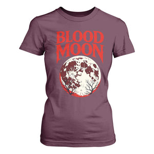 Retro Blood Moon Graphic T Shirt For Women Mystic Celestial Gothic Astronomy Art TS02 Maroon Print Your Wear