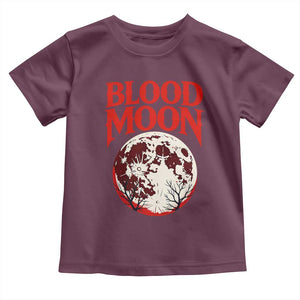 Retro Blood Moon Graphic Toddler T Shirt Mystic Celestial Gothic Astronomy Art TS02 Maroon Print Your Wear