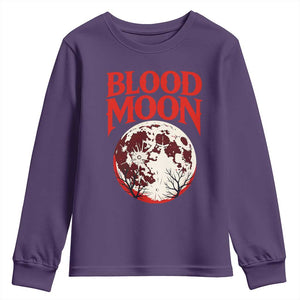 Retro Blood Moon Graphic Youth Sweatshirt Mystic Celestial Gothic Astronomy Art TS02 Purple Print Your Wear