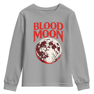Retro Blood Moon Graphic Youth Sweatshirt Mystic Celestial Gothic Astronomy Art TS02 Sport Gray Print Your Wear