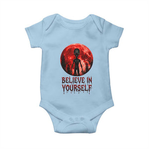 Creepy Alien Believe In Yourself Baby Onesie Funny Blood Moon Sci-Fi Horror Graphic TS02 Light Blue Print Your Wear