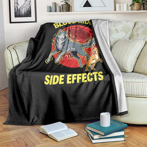 Funny Blood Moon Side Effects Wolf and Chihuahua Dog Humor Graphic Throw Blanket TS02 Print Your Wear