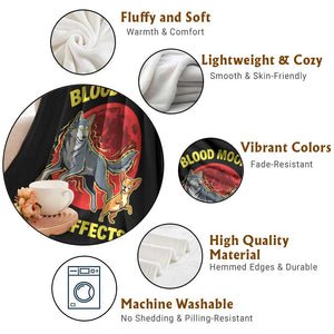 Funny Blood Moon Side Effects Wolf and Chihuahua Dog Humor Graphic Throw Blanket TS02 Print Your Wear