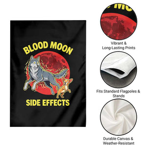 Funny Blood Moon Side Effects Wolf and Chihuahua Dog Humor Graphic Garden Flag TS02 Print Your Wear