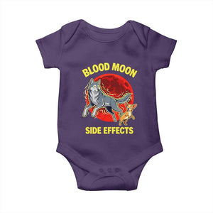 Funny Blood Moon Side Effects Wolf and Chihuahua Dog Humor Graphic Baby Onesie TS02 Purple Print Your Wear