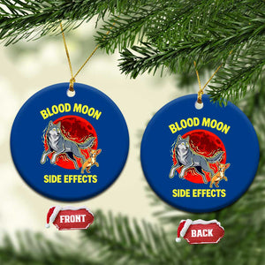 Funny Blood Moon Side Effects Wolf and Chihuahua Dog Humor Graphic Ceramic Ornament TS02 1pc Blue Print Your Wear