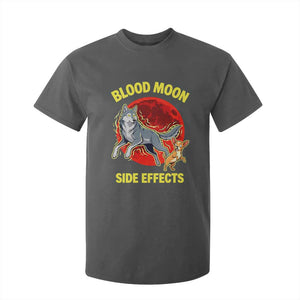 Funny Blood Moon Side Effects Wolf and Chihuahua Dog Humor Graphic T Shirt For Kid TS02 Dark Heather Print Your Wear