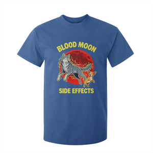 Funny Blood Moon Side Effects Wolf and Chihuahua Dog Humor Graphic T Shirt For Kid TS02 Royal Blue Print Your Wear
