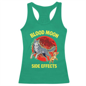 Funny Blood Moon Side Effects Wolf and Chihuahua Dog Humor Graphic Racerback Tank Top TS02 Irish Green Print Your Wear
