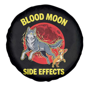 Funny Blood Moon Side Effects Wolf and Chihuahua Dog Humor Graphic Spare Tire Cover TS02 Print Your Wear